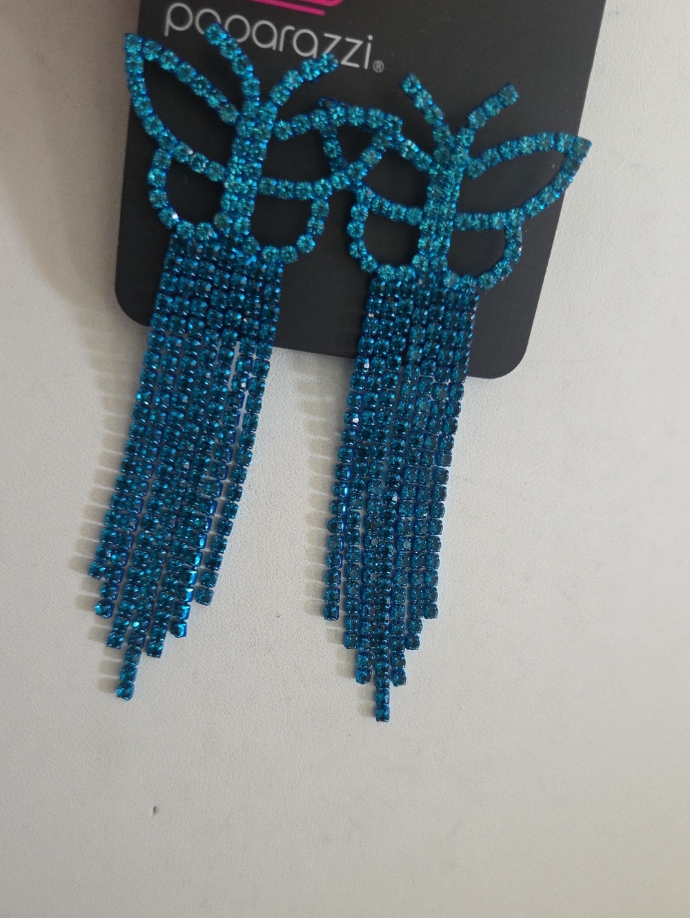 Paparazzi Billowing Butterflies Blue Earrings NWT